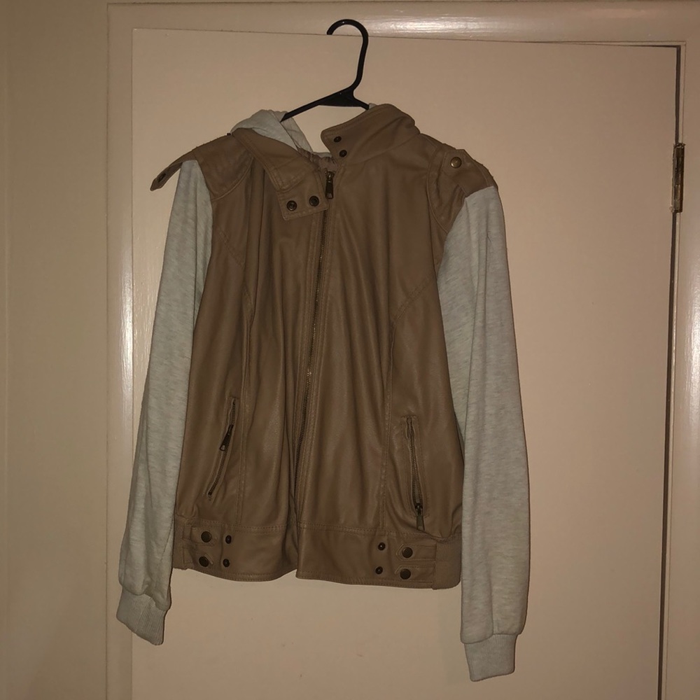 Tan Faux Leather Jacket